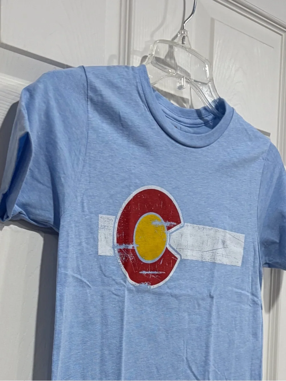 Yo Colorado Kids' XL Classic Colorado Flag Light Blue T-Shirt NWT Cotton Blend